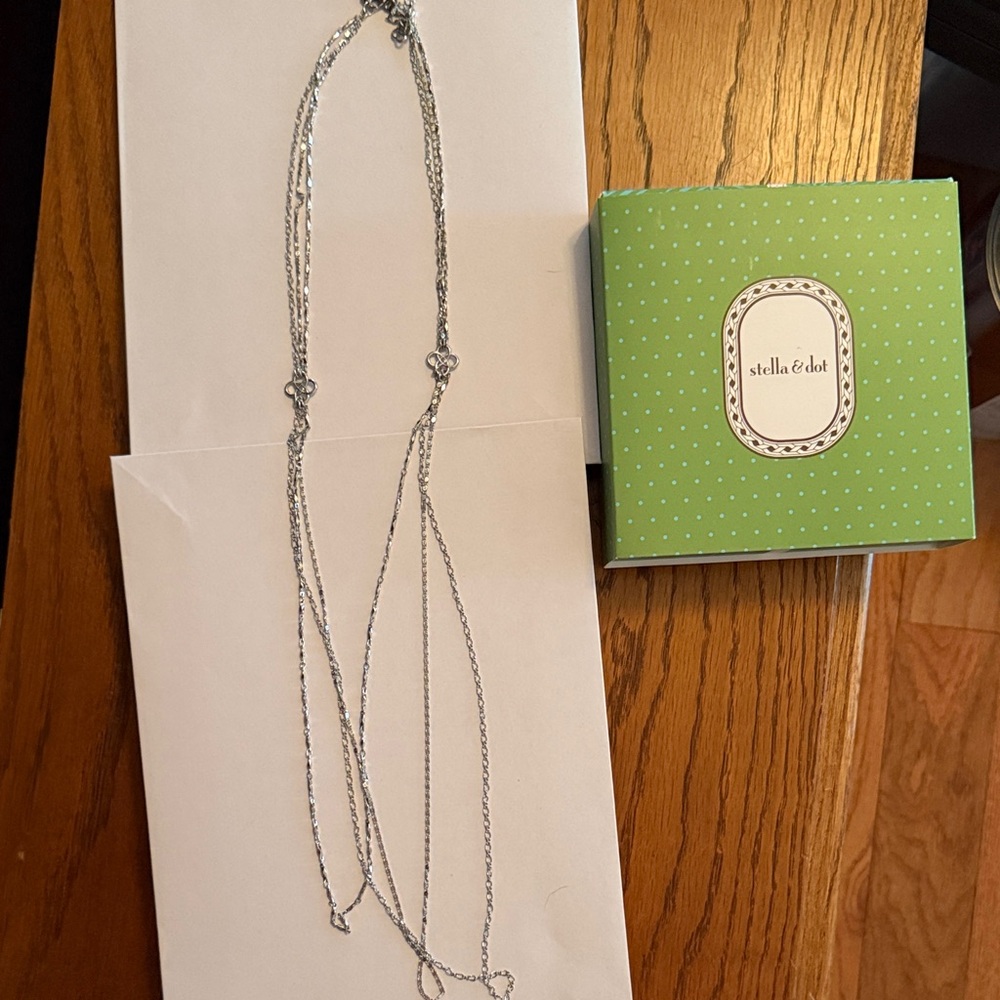 NWB- Stella & Dot Silver Heart Charm Necklace